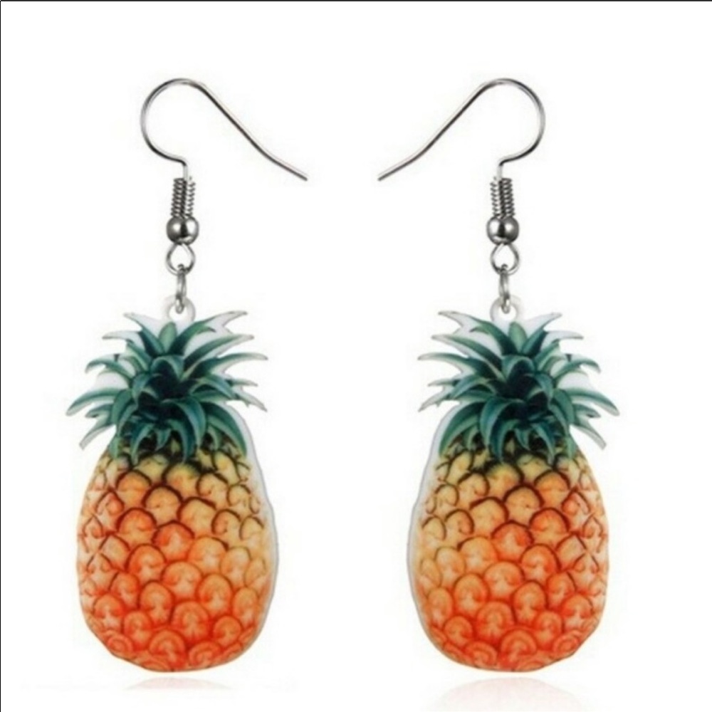Funky Pineapple Party Plastic Earrings